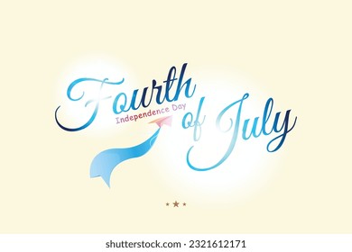 Celebrate Happy 4th of July - Independence Day. Greeting card with USA flag. National American holiday event. Flat Vector illustration EPS10