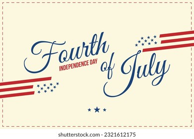 Celebrate Happy 4th of July - Independence Day. Greeting card with USA flag. National American holiday event. Flat Vector illustration EPS10