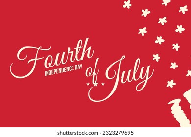 Celebrate Happy 4th of July - Independence Day. Greeting card with USA flag. National American holiday event. Flat Vector illustration EPS10