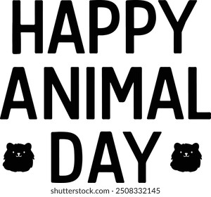 Celebrate Happy Animal Day in style with our exclusive silhouette vector art t-shirt design. Perfect for animal lovers, this creative and eye-catching design features silhouettes of various animals, m