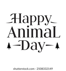 Celebrate Happy Animal Day in style with our exclusive silhouette vector art t-shirt design. Perfect for animal lovers, this creative and eye-catching design features silhouettes of various animals, m