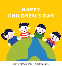Celebrate Happy Children's Day Greetings Illustration