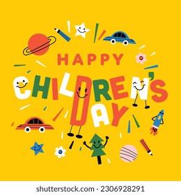 Celebrar Feliz Día del Niño Ilustración