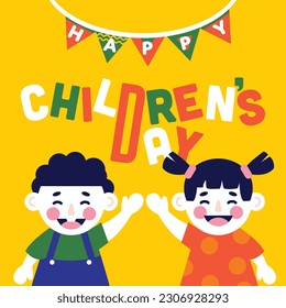 Celebrate Happy Children's Day Greetings Illustration
