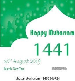Celebrate happy islamic new year. Modern happy muharram day event celebration