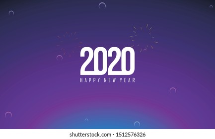 Celebrate Happy New Year 2020. Creative Abstract background with outer space style. Designed for web, banner, card, greeting, presentation, poster, layout,  flyer, etc. Suitable for your business.