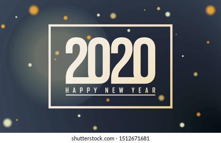 Celebrate Happy New Year 2020. Creative Abstract background with outer space style. Designed for web, banner, card, greeting, presentation, poster, layout,  flyer, etc. Suitable for your business.