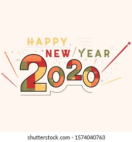 Celebrate Happy new year 2020 colorful design 