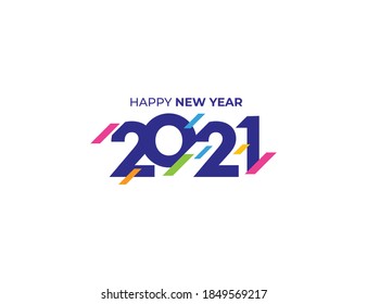 Celebrate Happy New Year 2021 Greeting Logo Design Template 