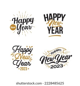 Celebrate Happy New Year Lettering Collection