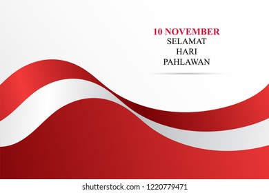 Celebrate Happy veteran day indonesia with beautiful wavy flag, Happy veteran day indonesian translation. Flag horizontal banner of indonesian veteran day.