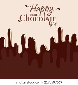 Celebra el feliz día mundial del chocolate con la letra tipográfica. Ilustración dibujada a mano por vectores Diseño 2 