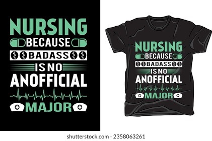 Celebrate healthcare heroes with this Nurse-themed t-shirt design. Featuring a stethoscope forming a heart shape and a caring slogan, it's a perfect way to show appreciation for nurses' dedication and