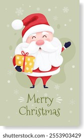 Celebrate the holiday season with our charming Santa Claus Christmas card template.
Featuring a jolly Santa and the cheerful message "Merry Christmas".