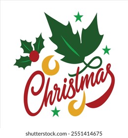 Celebrate the holiday season with this beautiful "Typography Merry Christmas Vector" design. Featuring stylish and festive typography, this vector graphic is perfect for your Christmas cards, gifts,