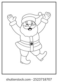 Celebrate the holiday season with a unique Christmas coloring page featuring a joyful dancing Santa Claus, perfect for holiday-themed kids' activity books.