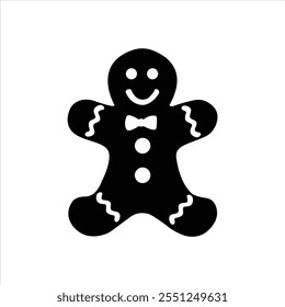 "Celebrate the holidays with a gingerbread man icon in line and glyph styles. This editable vector graphic features a traditional Christmas cookie design, perfect for festive projects and decorations.