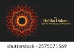 Celebrate Holika Dahan, a festival of joy and prosperity, symbolized by a vibrant, intricate floral design. The image features a beautifully arranged flower pattern, with a central sun motif, represen