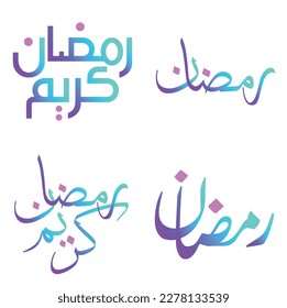 Celebrate the Holy Month of Fasting with Gradient Ramadan Kareem Vector Illustration.