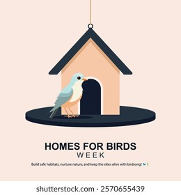 Celebrate Homes for Birds Week by building birdhouses, protecting habitats, and learning how to support our feathered friends in nature.