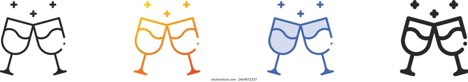 celebrate icon.Thin Linear, Gradient, Blue Stroke and bold Style Design Isolated On White Background