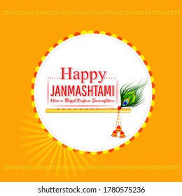 Celebrate illustration of banner, card poster for Lord Krishna in Happy Janmashtami festival of India ,Shri Krishan Janmashtami