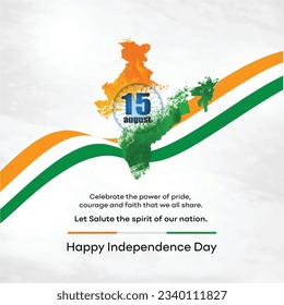 Celebrate Independence Day India, August 15, Social Media Template Vector Design 1:1 Ratio. 