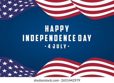 Celebrate Independence Day with this patriotic background featuring a waving American flag. Perfect for banners, posters, or digital designs.