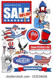 celebrate independence day vector set