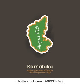 Celebrate independence of India with this unique Karnataka vector sticker! Perfect for greeting cards, social media posts, and festive decorations. Capture the spirit of August 15th.