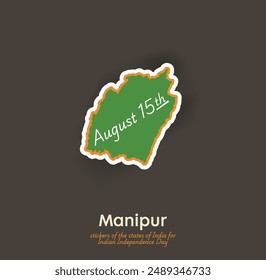 Celebrate independence of India with this unique Manipur vector sticker! Perfect for greeting cards, social media posts, and festive decorations. Capture the spirit of August 15th.