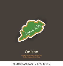 Celebrate independence of India with this unique Odisha vector sticker! Perfect for greeting cards, social media posts, and festive decorations. Capture the spirit of August 15th.