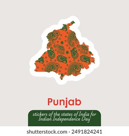 Celebrate independence of India with this unique Punjab vector sticker! Perfect for greeting cards, social media posts, and festive decorations. Capture the spirit of August 15th.