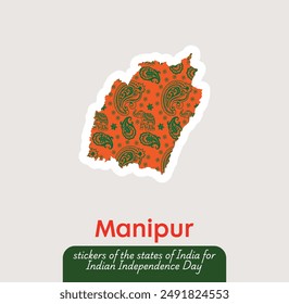 Celebrate independence of India with this unique Manipur vector sticker! Perfect for greeting cards, social media posts, and festive decorations. Capture the spirit of August 15th.