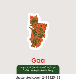 Celebrate independence of India with this unique Goa vector sticker! Perfect for greeting cards, social media posts, and festive decorations. Capture the spirit of August 15th.