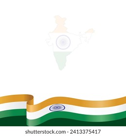 Celebra la independencia de la India con nuestro versátil modelo de diseño. Con una bandera ondulante, fondo de mapa y espacio de texto personalizable, este diseño adaptable es perfecto tanto para imprimir como para digital.