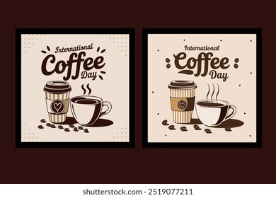 Celebrate International Coffee Day with Creative Poster Designs. Coffee-Themed Art and Graphics