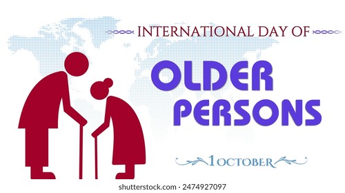Celebrate International Day of order persons. 1 October Campaign or celebration banner