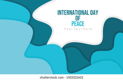 Celebrate International Day of Peace. Creative paper cut wave style. Designed for web, banner, background, wallpaper, poster, etc. Suitable for your business because this is editable.