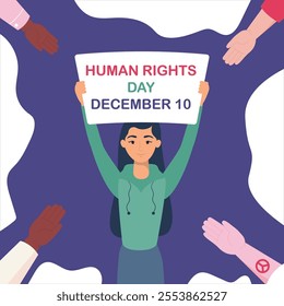 Celebrate International Human Rights Day with a vibrant and impactful design template! Highlight themes of equality, freedom, and justice. Perfect for events, social campaigns, and awareness posts.