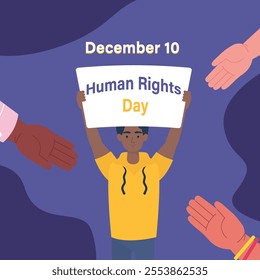 Celebrate International Human Rights Day with a vibrant and impactful design template! Highlight themes of equality, freedom, and justice. Perfect for events, social campaigns, and awareness posts.