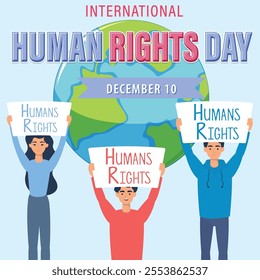 Celebrate International Human Rights Day with a vibrant and impactful design template! Highlight themes of equality, freedom, and justice. Perfect for events, social campaigns, and awareness posts.