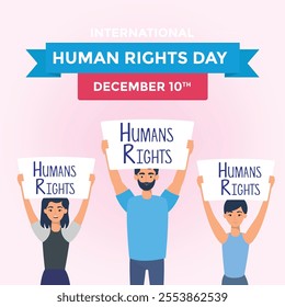 Celebrate International Human Rights Day with a vibrant and impactful design template! Highlight themes of equality, freedom, and justice. Perfect for events, social campaigns, and awareness posts.