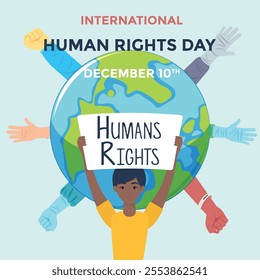 Celebrate International Human Rights Day with a vibrant and impactful design template! Highlight themes of equality, freedom, and justice. Perfect for events, social campaigns, and awareness posts.