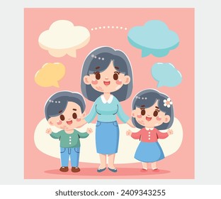Celebrate International Mother Language Day with a beautiful vector flat background. This stunning design pays homage to linguistic diversity and unity. Perfect for any promotional materials or social
