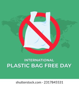 Celebrate International Plastic Bag Free Day on July 3 with plastic bags in sign red cross