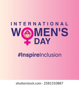 Celebrate International Women's Day 2025 with the theme #InspireInclusion. Support gender equality and inclusion with this empowering design featuring the female symbol and bold colors