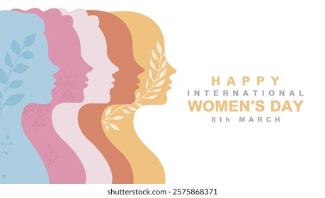 Celebrate International Women's Day. Women's Day Empowerment Celebration. 8th March Women's Day Design, Happy International Women's Day Art, vector illustration.