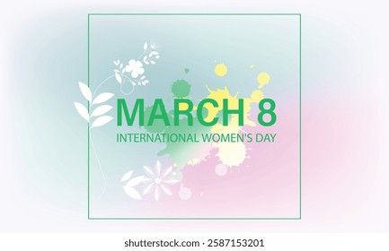 Celebrate International Women's Day with Gradient Elegance Featuring Floral Silhouette and Paint Splash Design on March 8