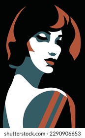 Celebrate International Women's Day with a pastel-colored pop art silhouette of a woman. This artistic representation symbolizes the strength and beauty of women.